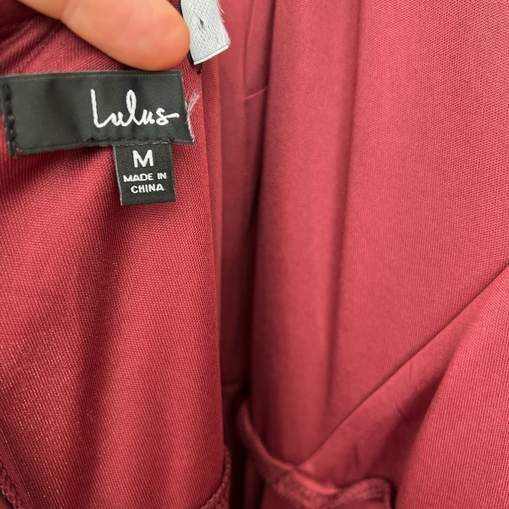 NWOT Lulus Adoring Glances Burgundy Ruffled Maxi Dress - Picture 5 of 10